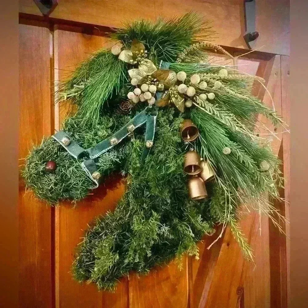 Horse shaped Christmas wreath